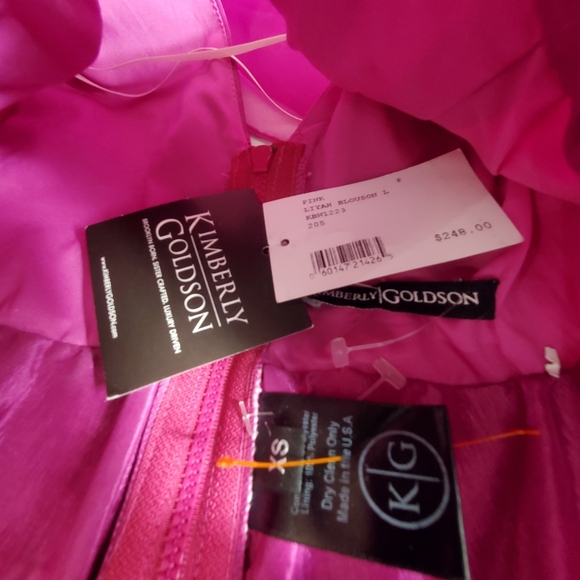 KIMBERLY GOLDSON  Liyah Puff Sleeve Crop Top  Women's XS Pink Intermix New Tags. - Picture 6 of 6